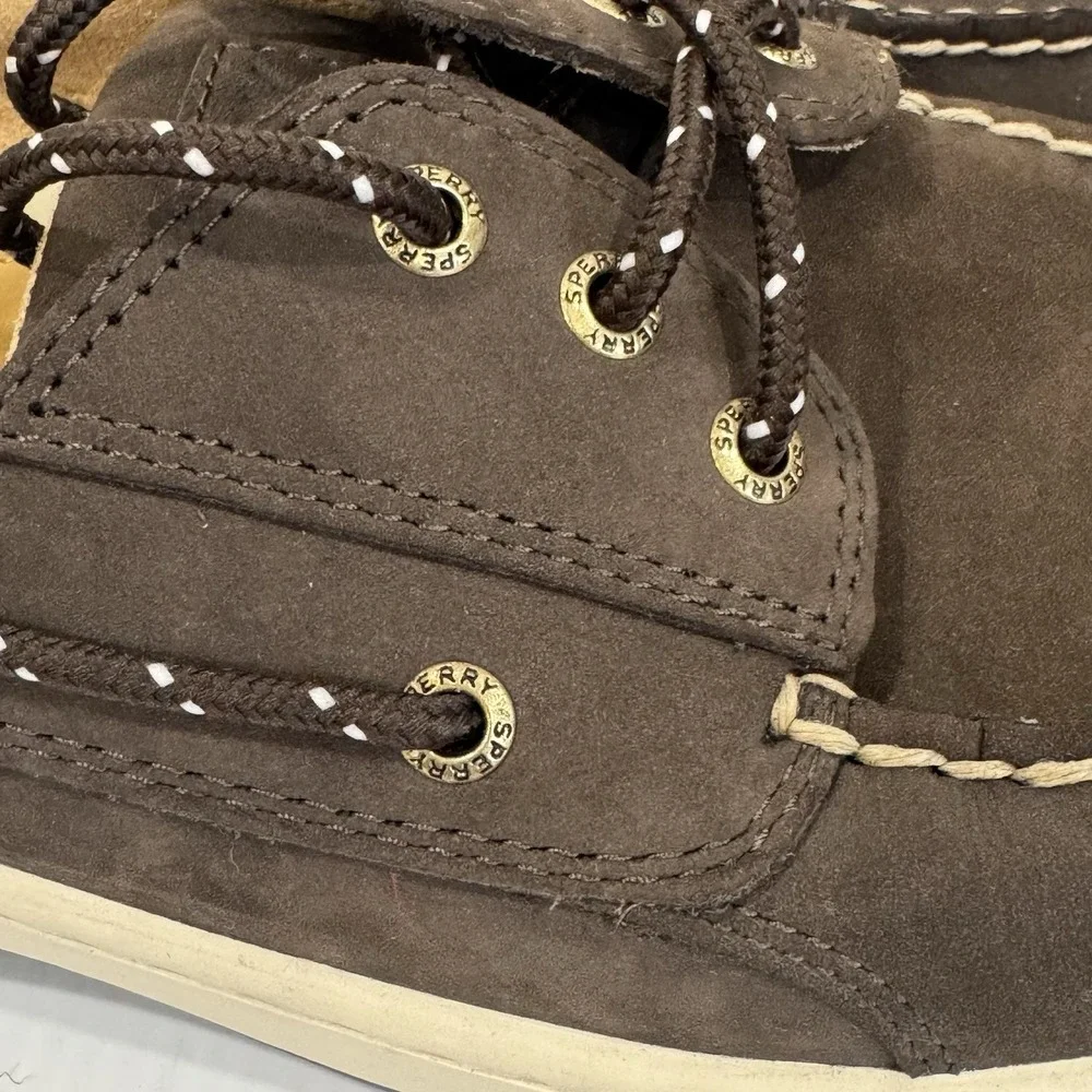 Sperry Billfish 3-Eye Boat Shoes Mens 12 Brown Nubuck Leather Preppy